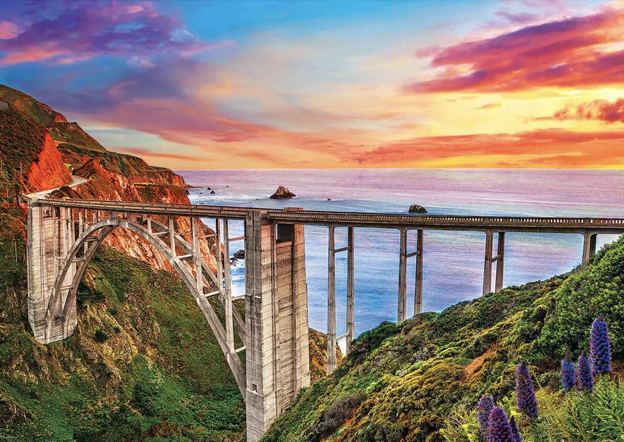 ビクスビー キャニオン - カリフォルニア州 - 山の巨大な橋 ジグソーパズルオンライン