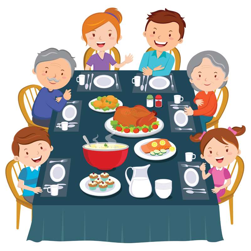 Jantar festivo em família. quebra-cabeças online