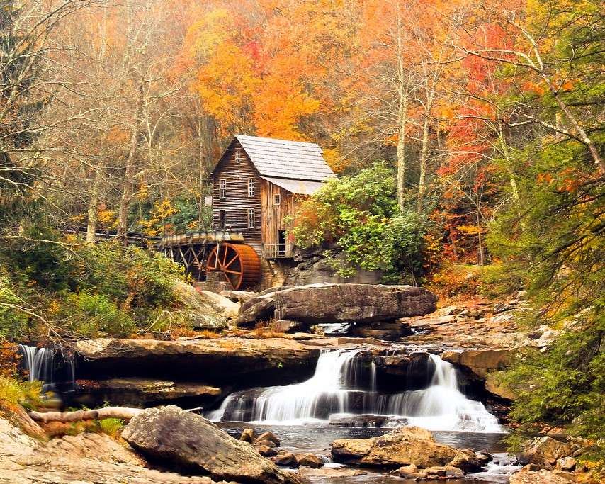 Wooden mill in the forest jigsaw puzzle online