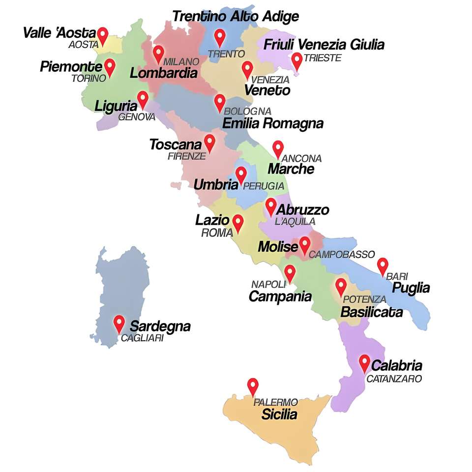 Περιφέρειες της Ιταλίας online παζλ