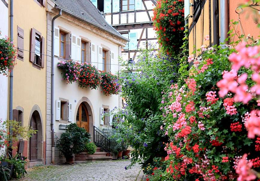 Eguisheim - den vackraste byn i Frankrike pussel på nätet
