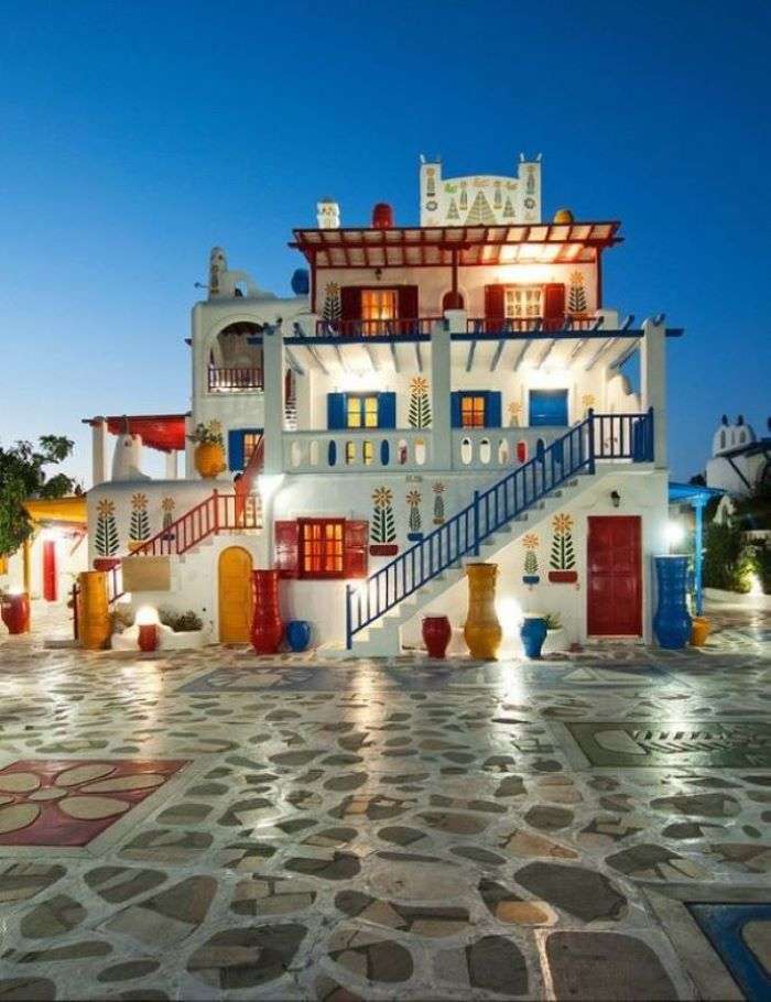 красивый дом на Миконосе пазл онлайн
