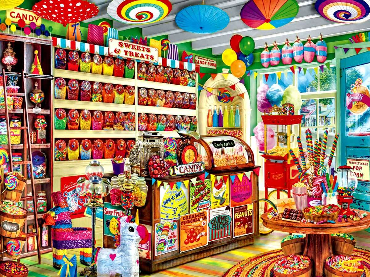 Lieblingsgeschäft der Kinder - Corner Candy Online-Puzzle