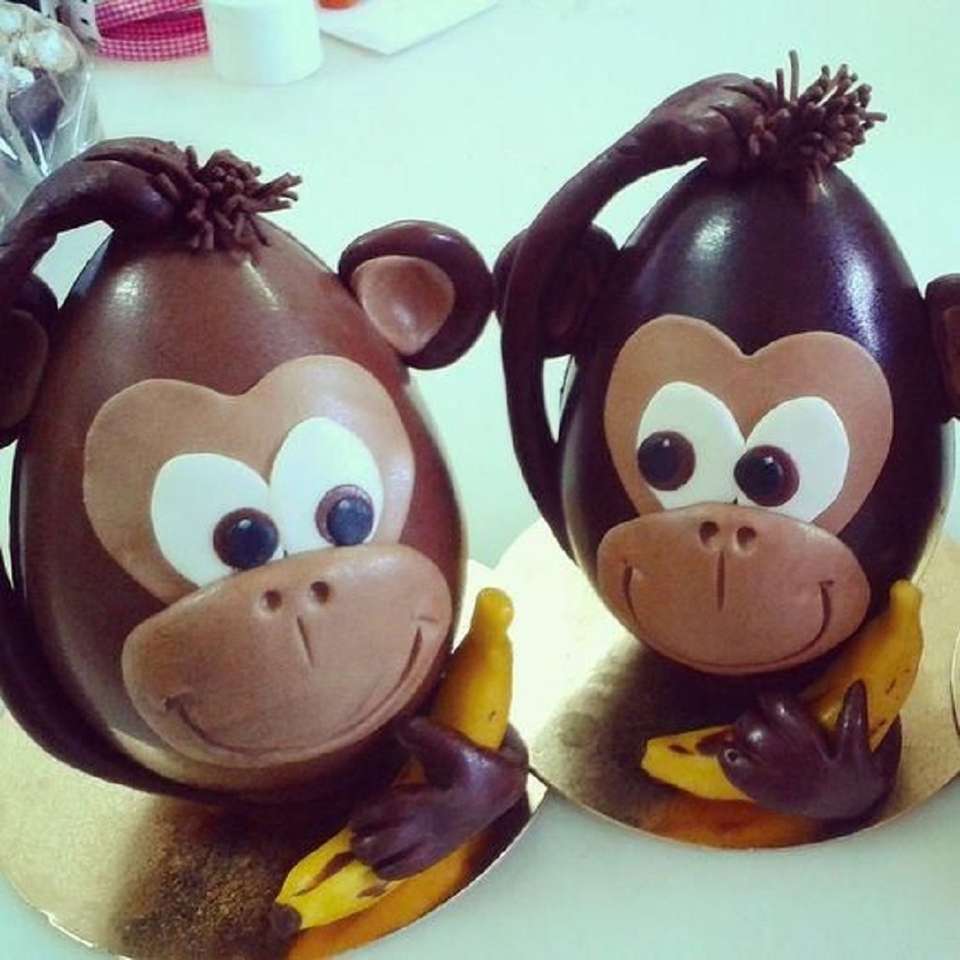 två små apor Pussel online