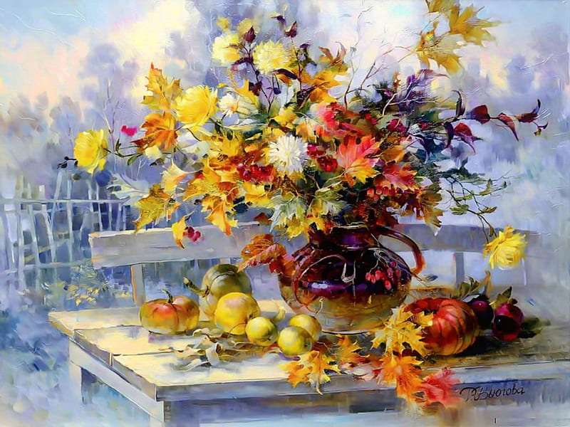 Bouquet d'automne et fruits d'automne puzzle en ligne
