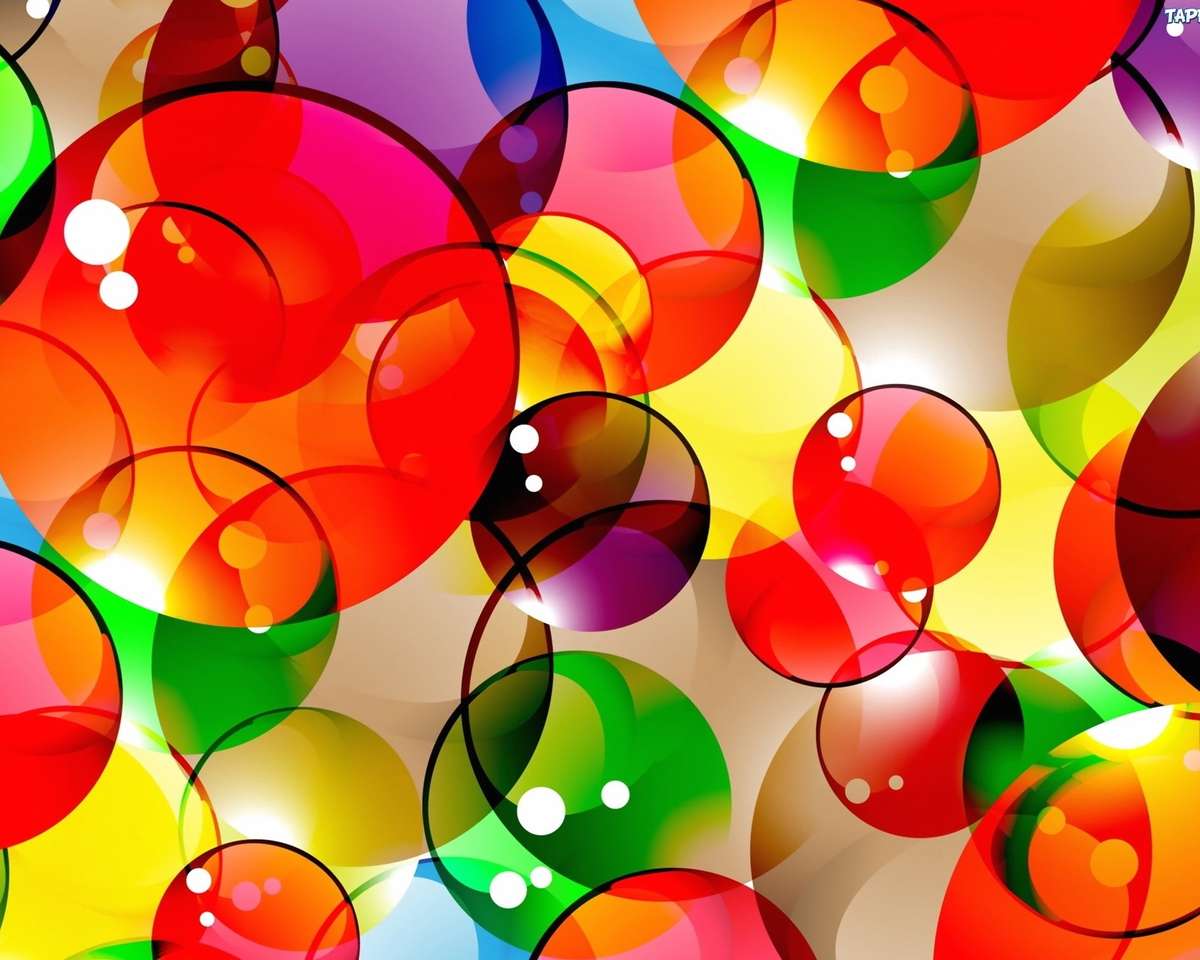 Абстракція. Різнокольорові бульбашки пазл онлайн