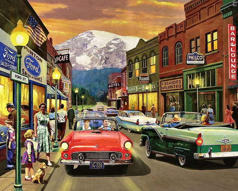 Forduri clasice pe stradă puzzle online