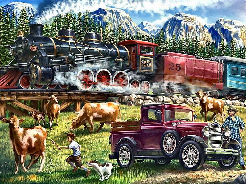 The fudges ran away, I think they wanted to go by train jigsaw puzzle online
