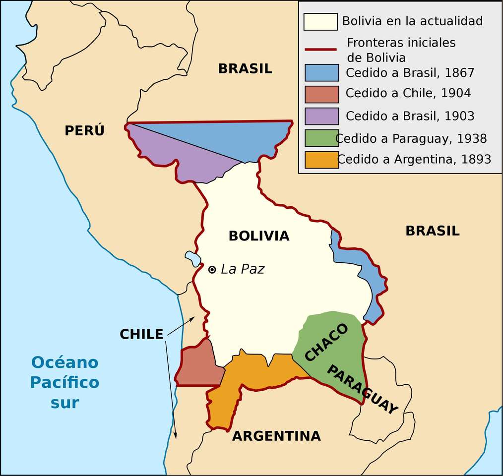 Bolíviai területi veszteségek kirakós online
