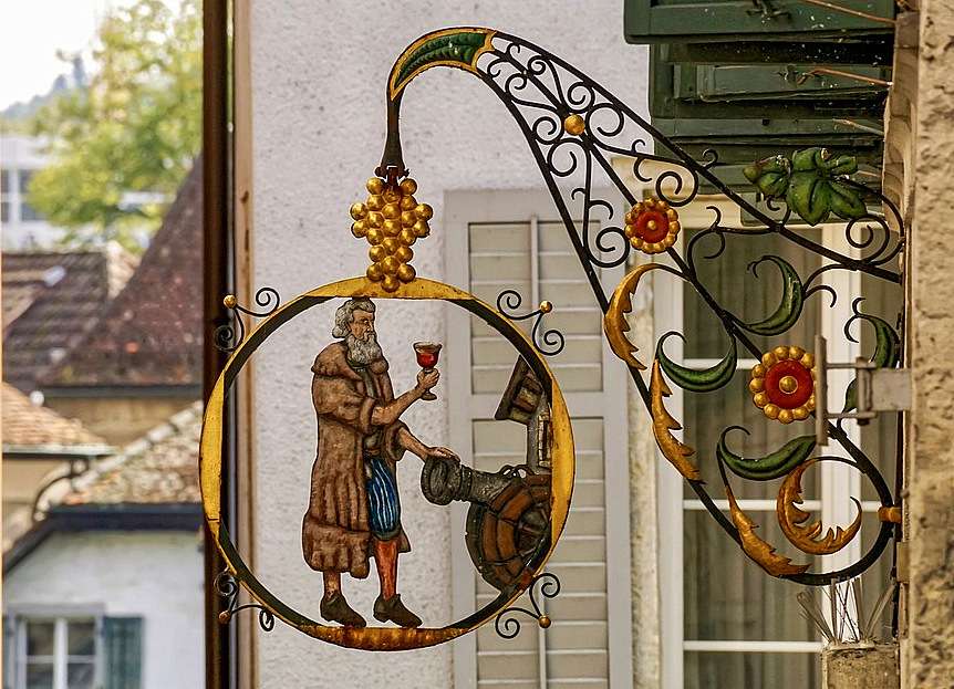 Historic winery signboard (Alsace) online puzzle
