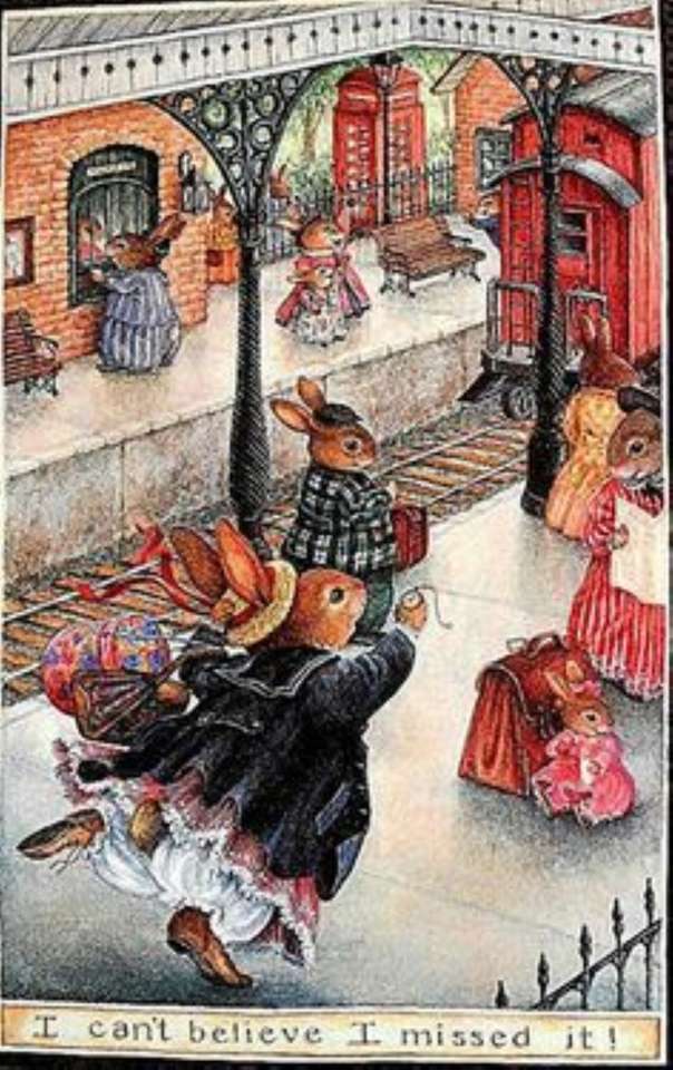 doamnă iepure aleargă după trenul ei jigsaw puzzle online