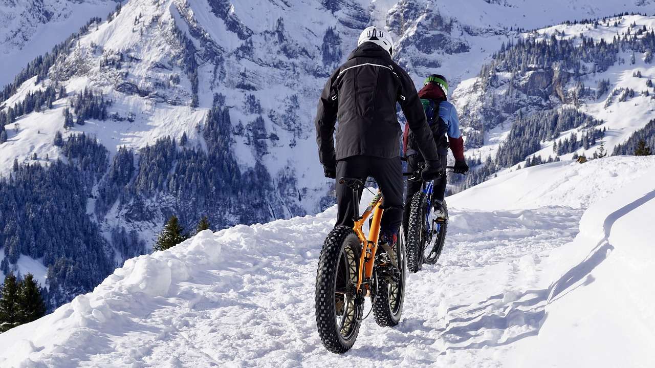 Зимові гірські велосипеди онлайн пазл