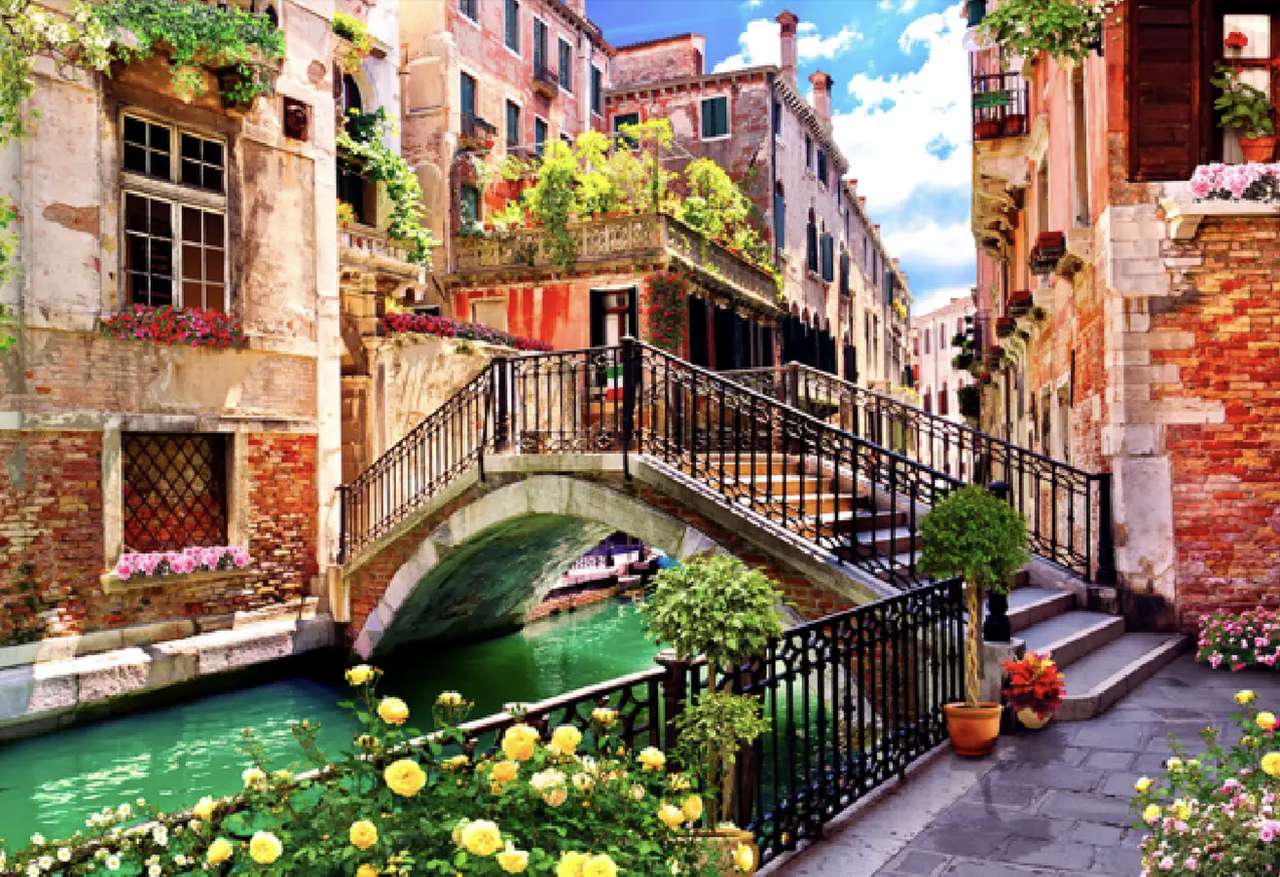 La bellezza romantica di un vicolo veneziano, una meraviglia puzzle online