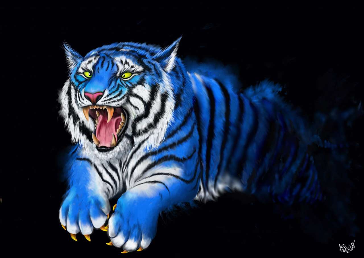Kék tigris online puzzle