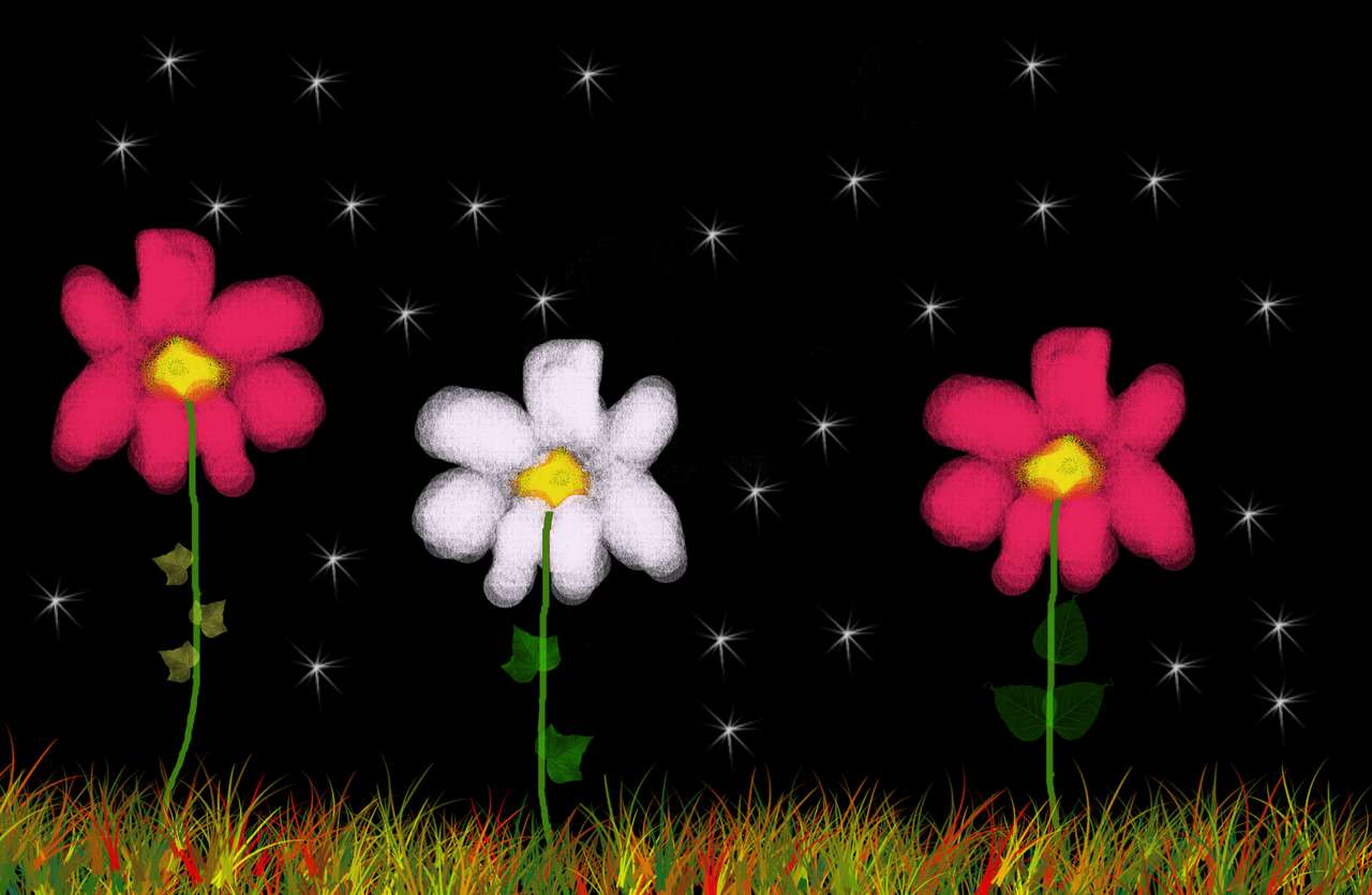 nacht bloemen online puzzel