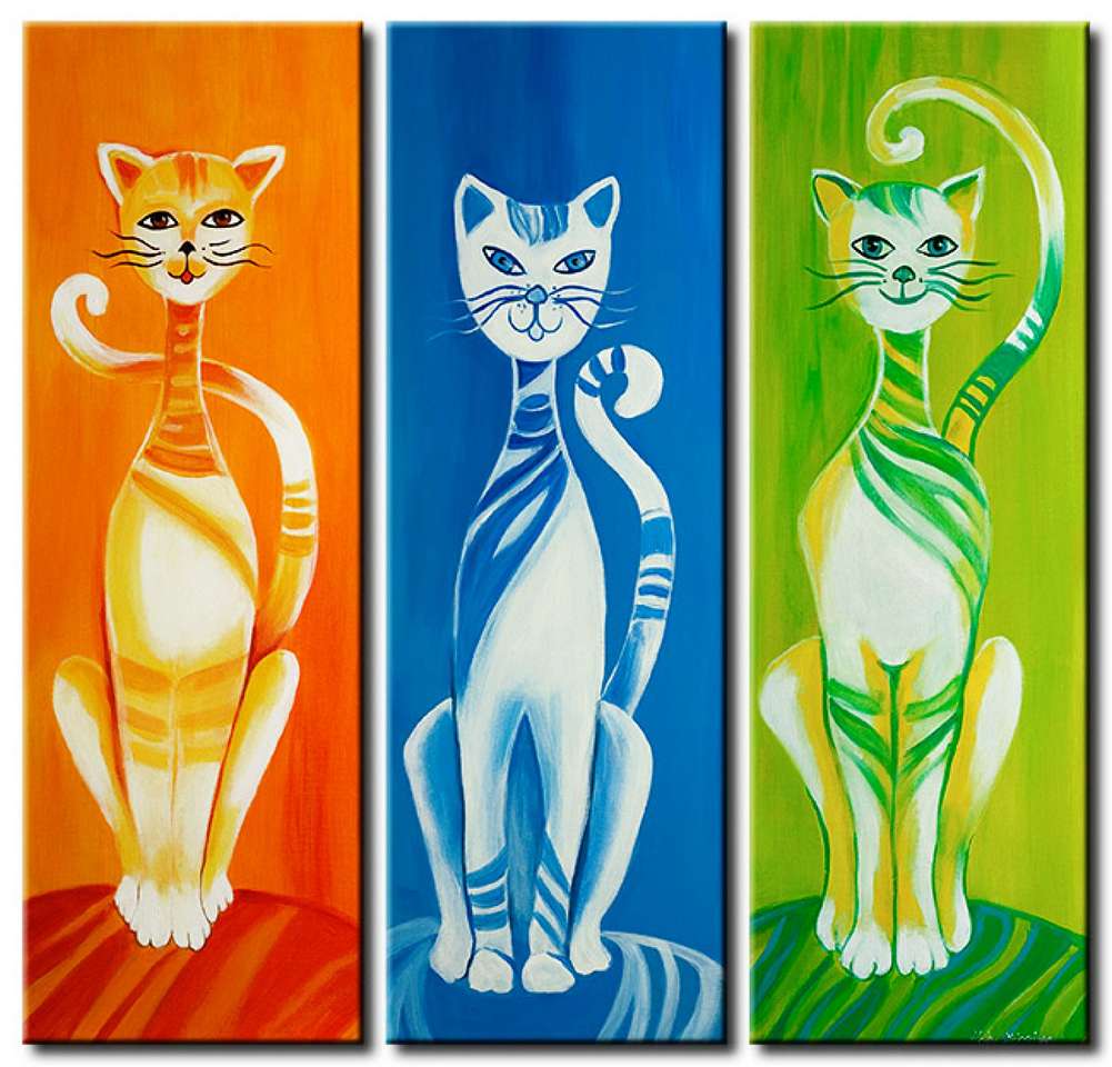 chats tricolores puzzle en ligne