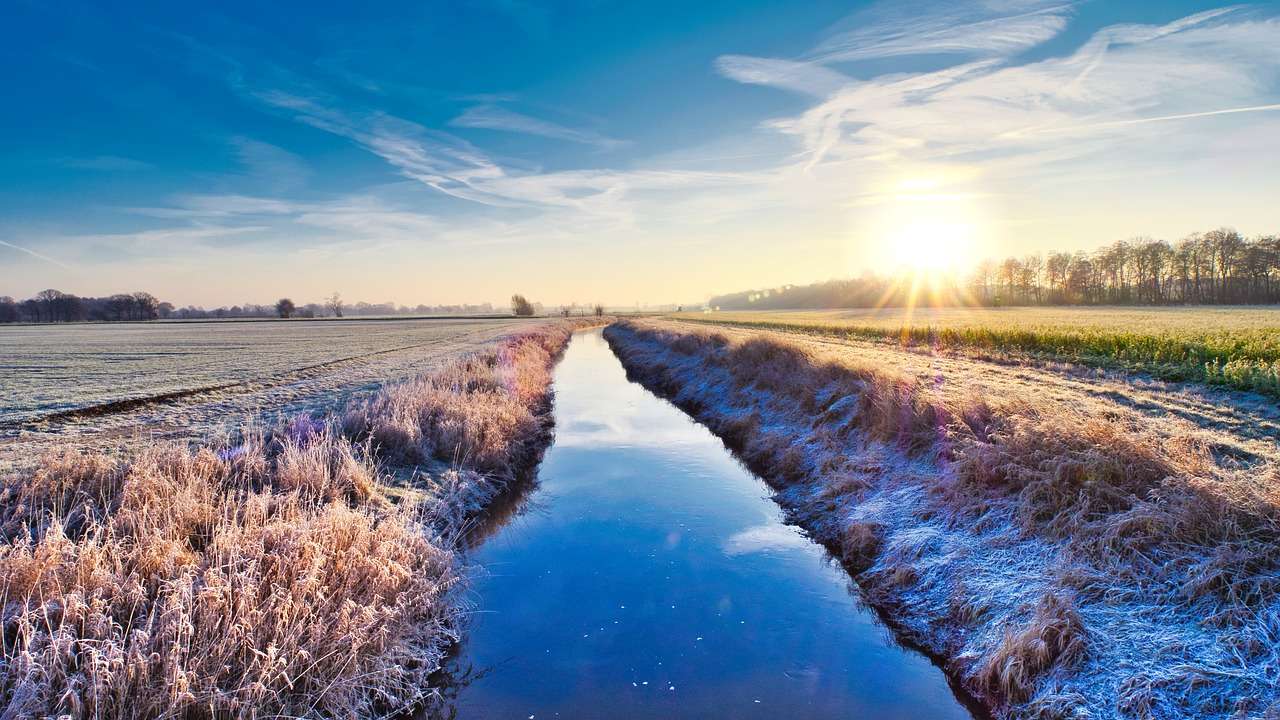 paisagem de manhã de inverno quebra-cabeças online