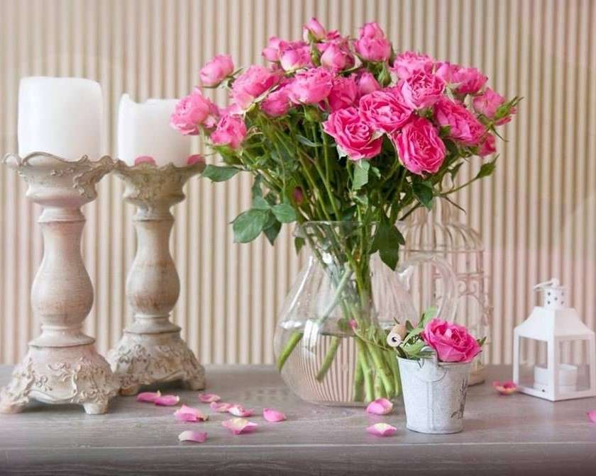 rózsaszín rózsák kirakós online