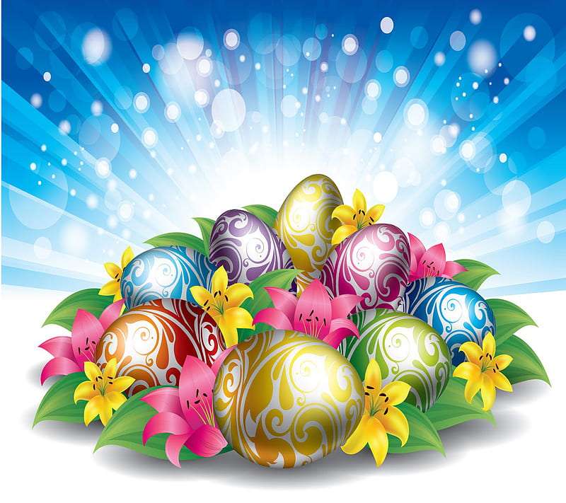 Kouzelně-kovová velikonoční vajíčka online puzzle
