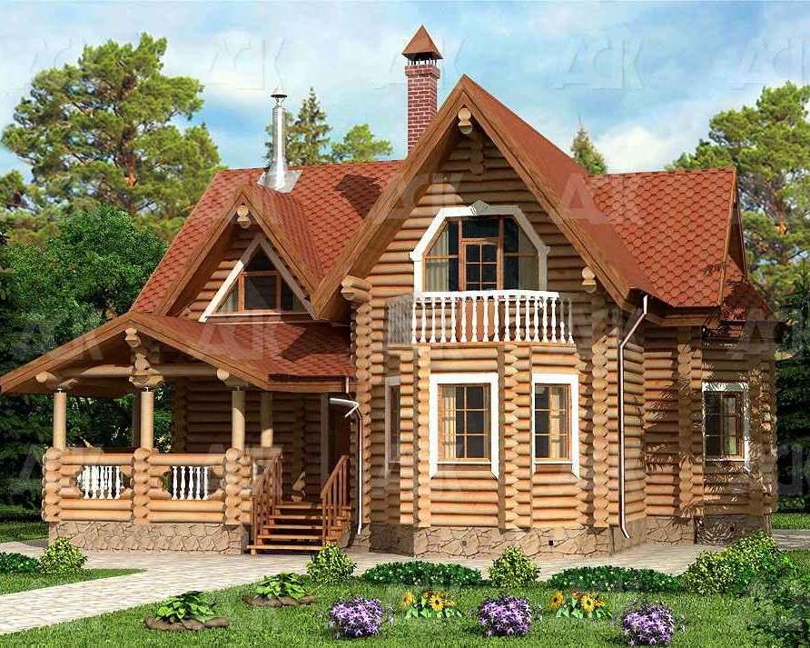 дървена къща онлайн пъзел