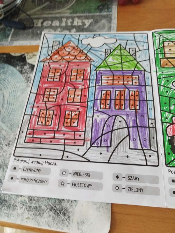 2 maisons colorées puzzle en ligne
