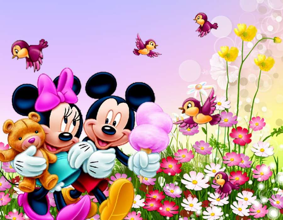 Mickey and Minnie summer fun - online puzzle