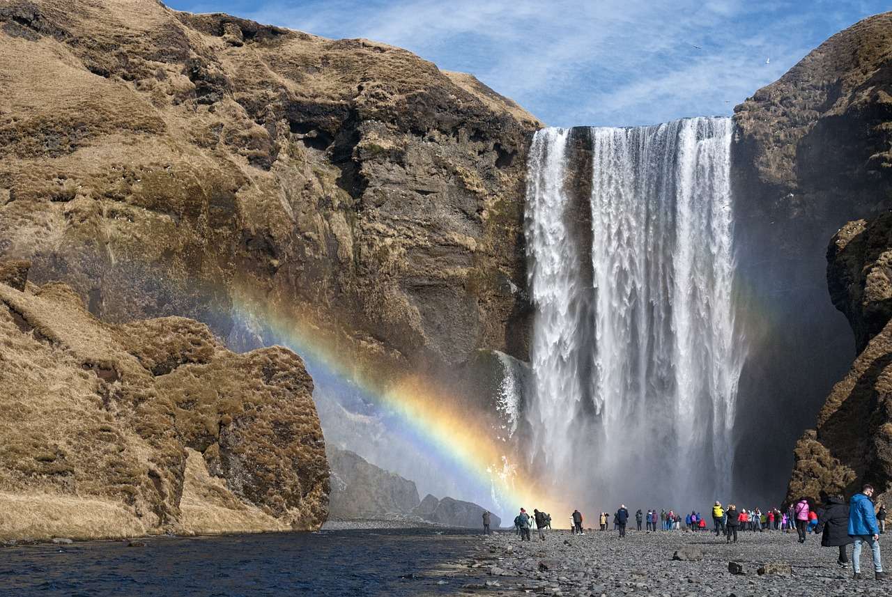 Исландский водопад пазл онлайн