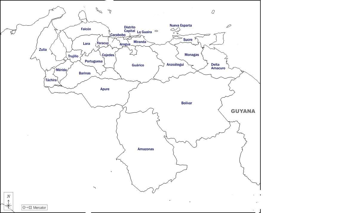 ベネズエラの地図 オンラインパズル