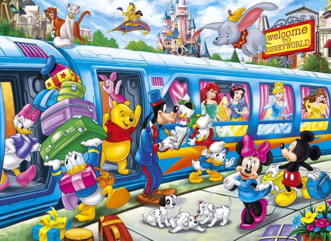 Le train pour Disney City est arrivé, ça se passe :) puzzle en ligne