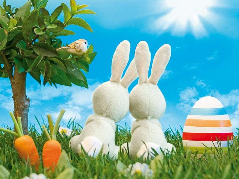 Surprise bunnies for children have and are waiting jigsaw puzzle online