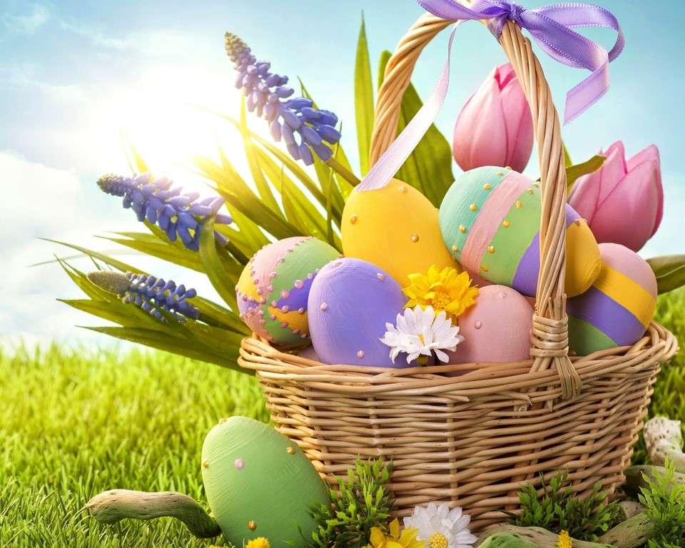 Яйца в пастелни цветове онлайн пъзел