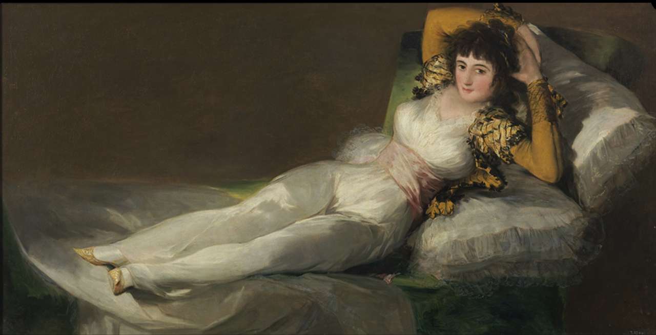 „Maja îmbrăcată”. Goya puzzle online