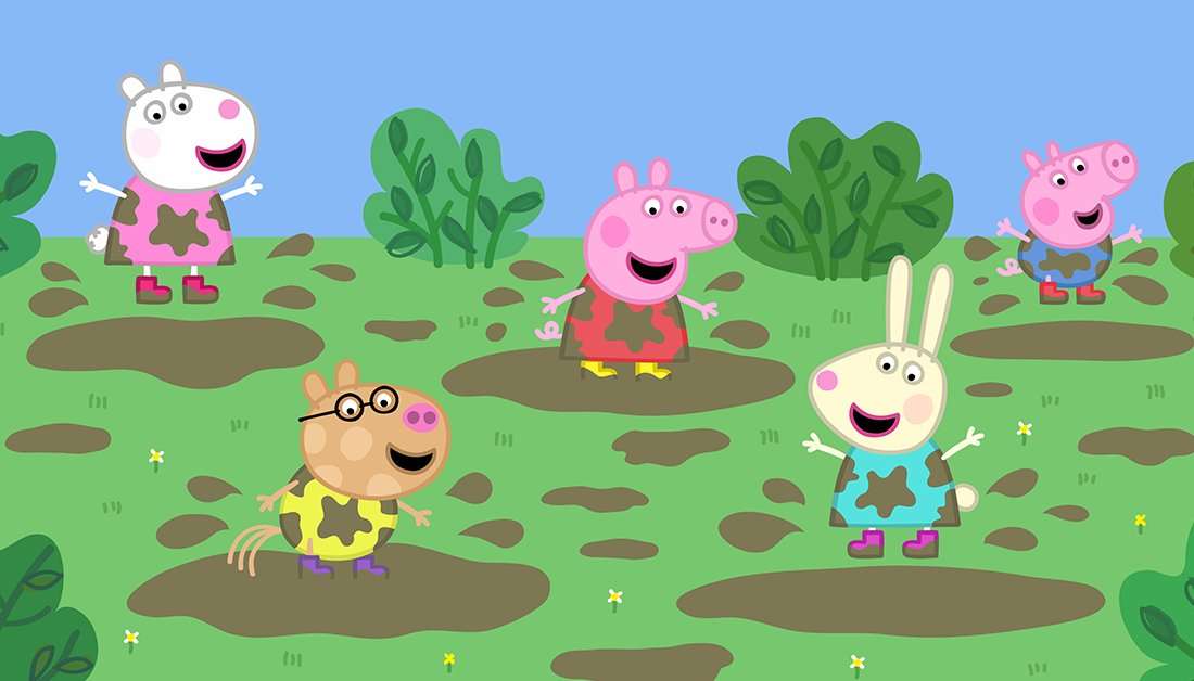 Peppa Pig modderige plassen legpuzzel online
