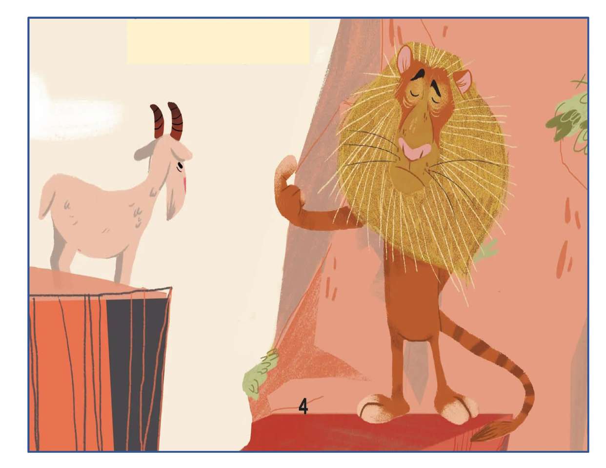 Fabel - Lejonet och geten pussel på nätet