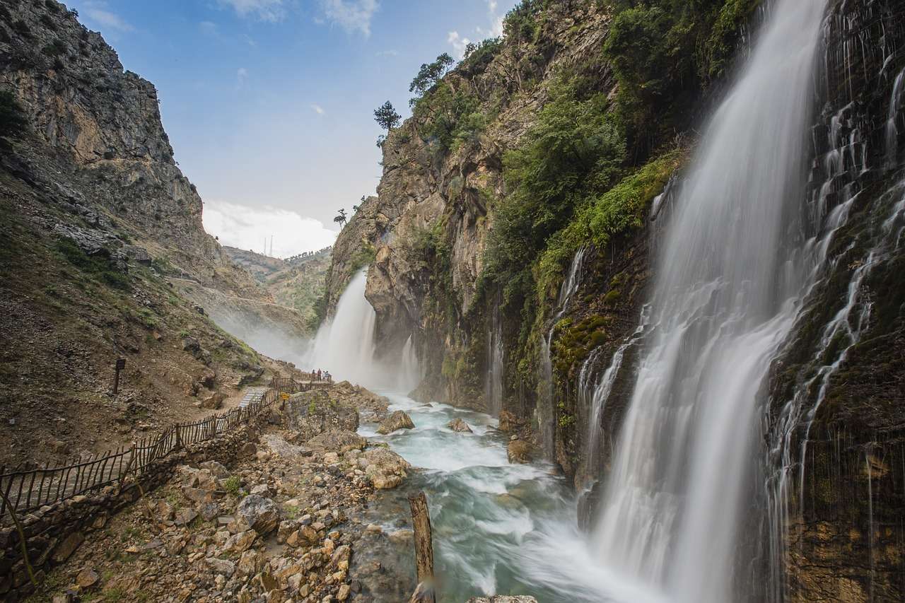 Водопады Яхьялы онлайн-пазл
