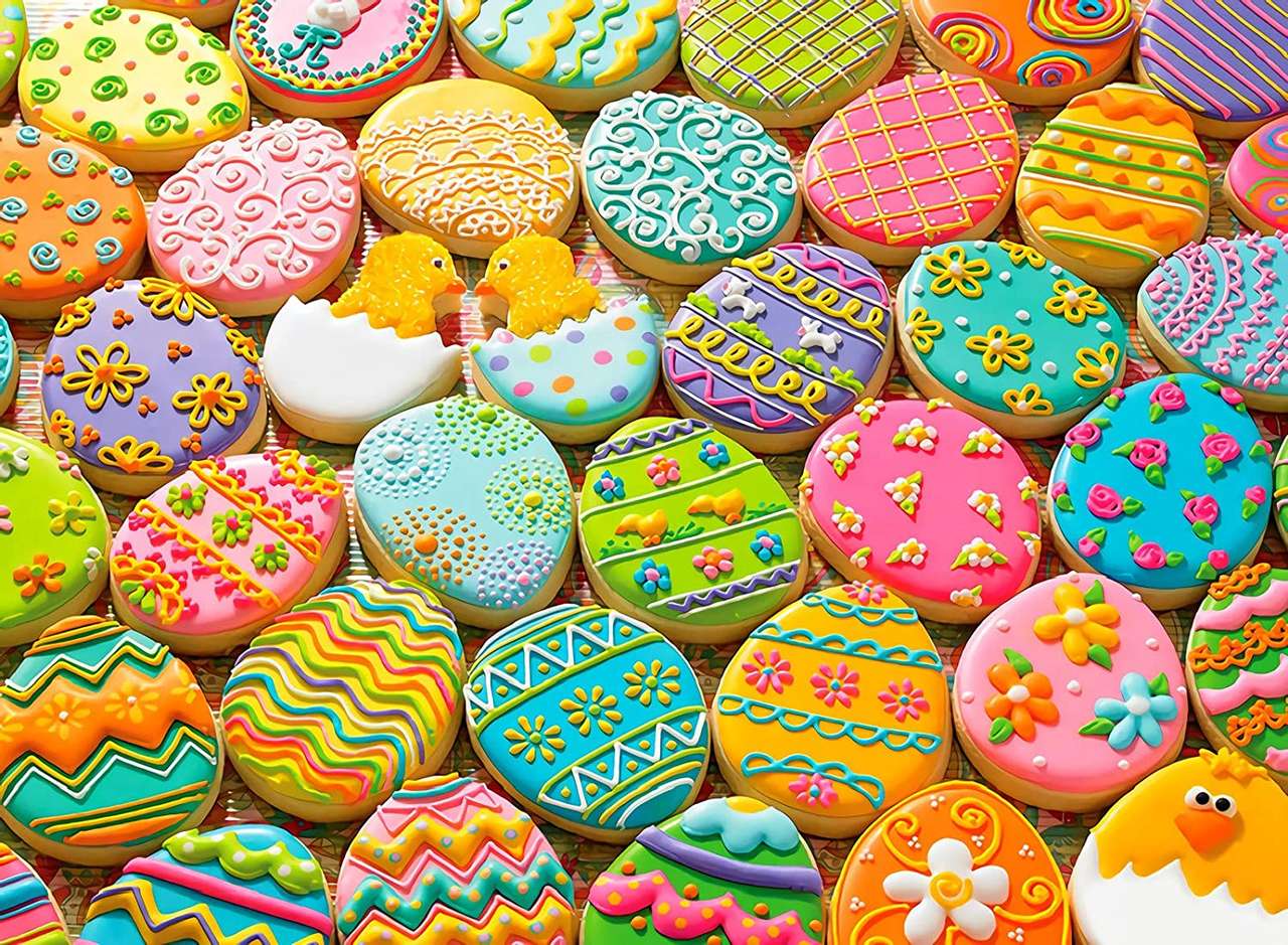 Velikonoční cukroví, chutné barevné online puzzle