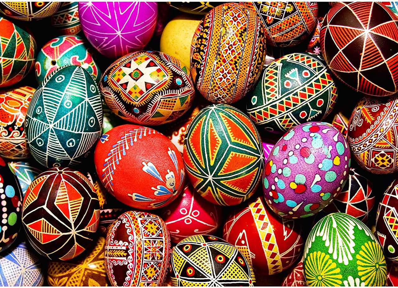 Huevos de Pascua pintados a mano, admiro rompecabezas en línea