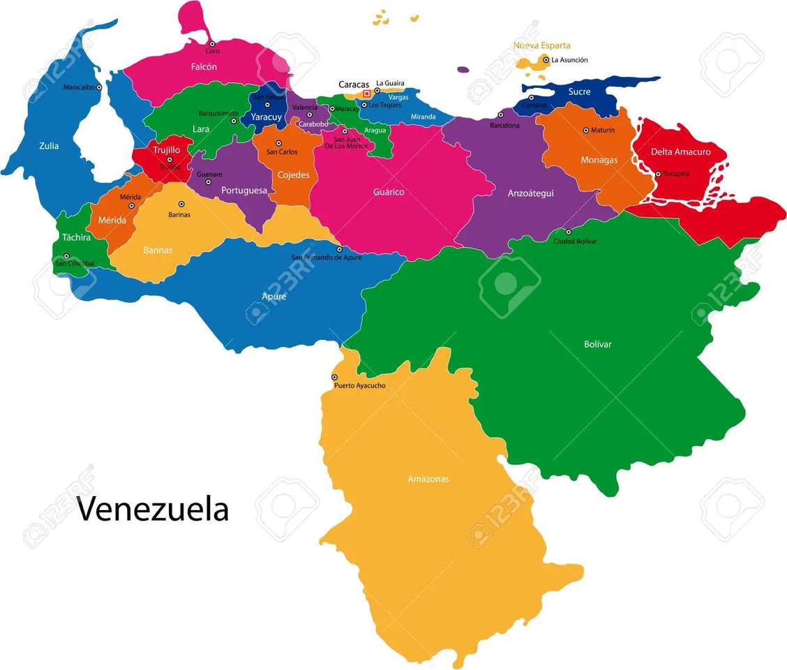 ベネズエラの地図 ジグソーパズルオンライン