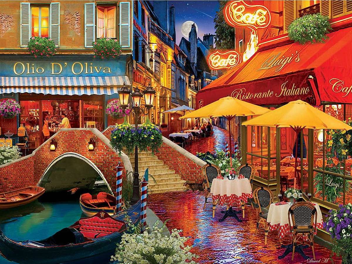 Venise-Une rue pleine de romantisme pour les amoureux puzzle en ligne