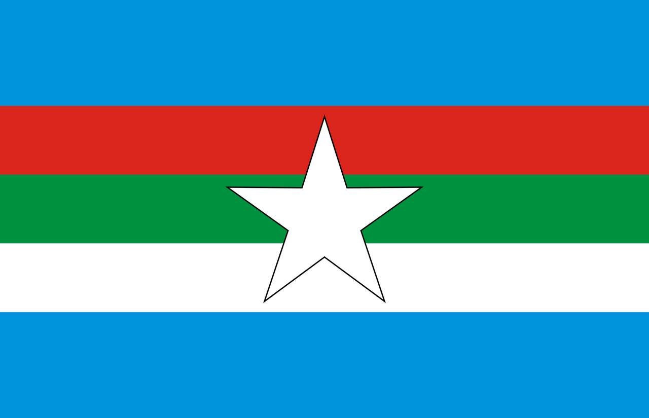 Timbiras flagga pussel på nätet