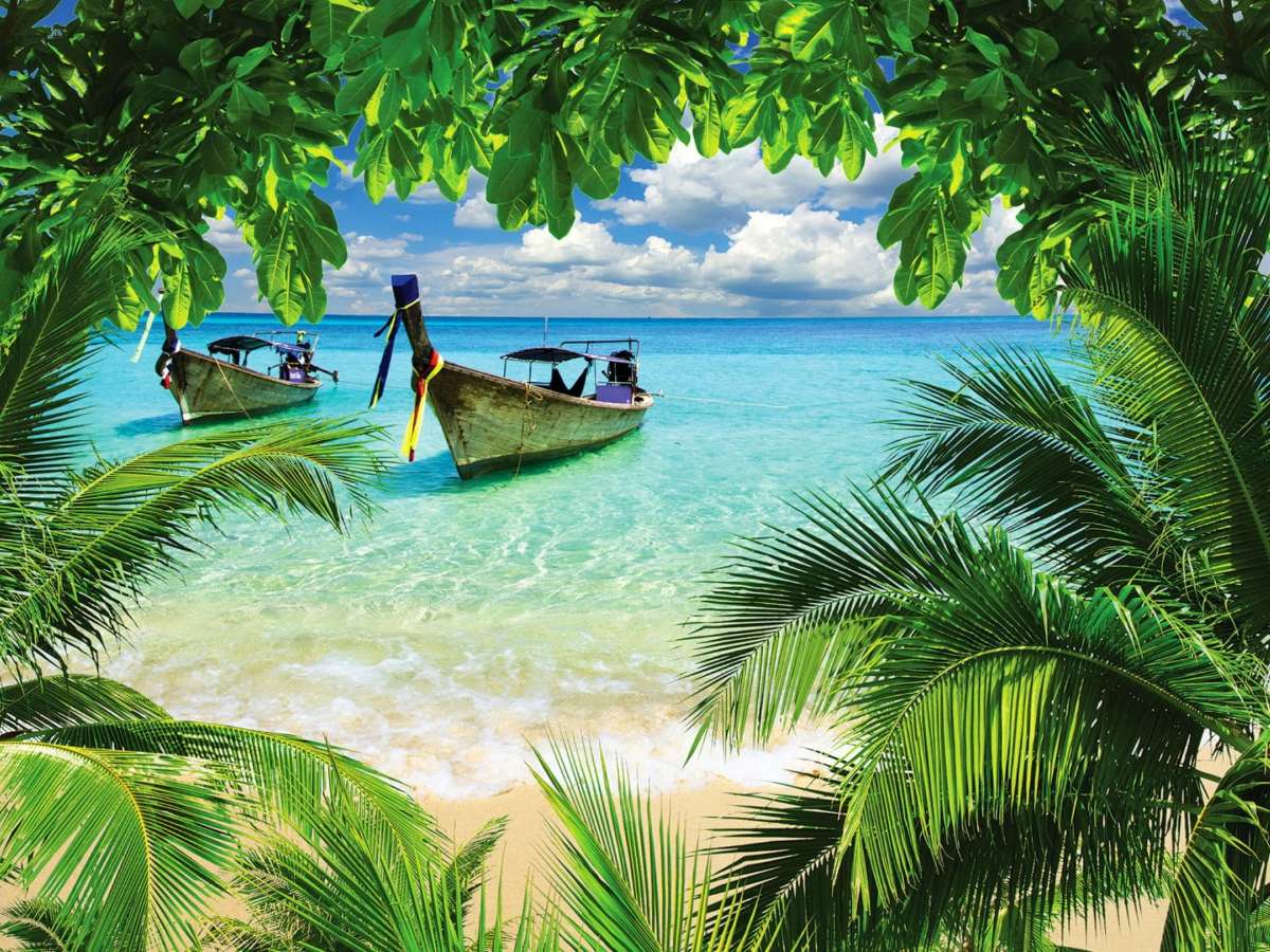 Paraíso tropical, oceano azul-turquesa puzzle online