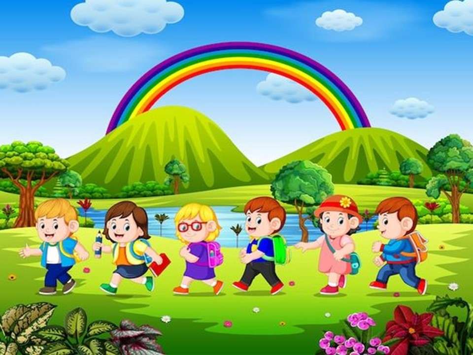 Childhood under the rainbow jigsaw puzzle online