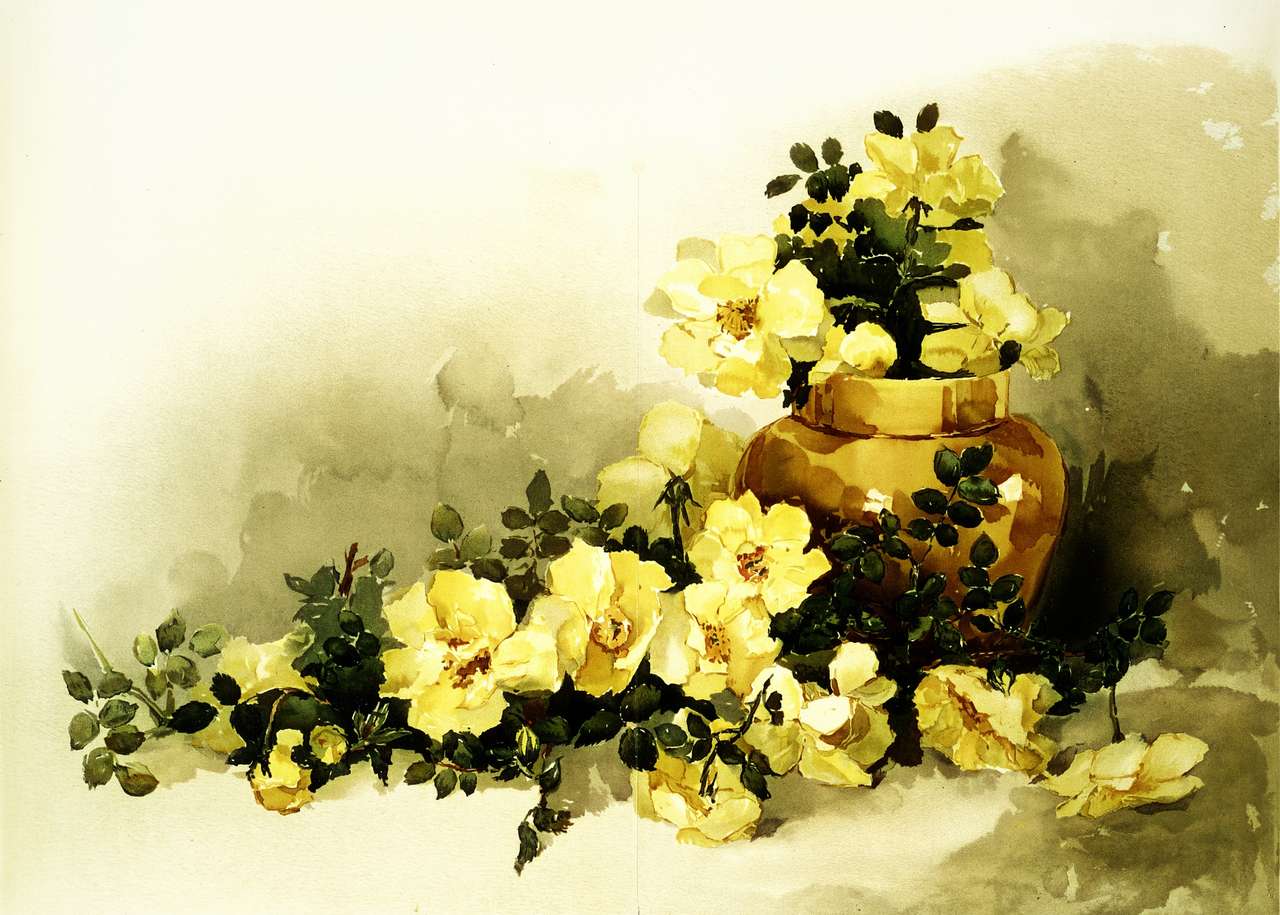 Flores en un jarrón rompecabezas en línea