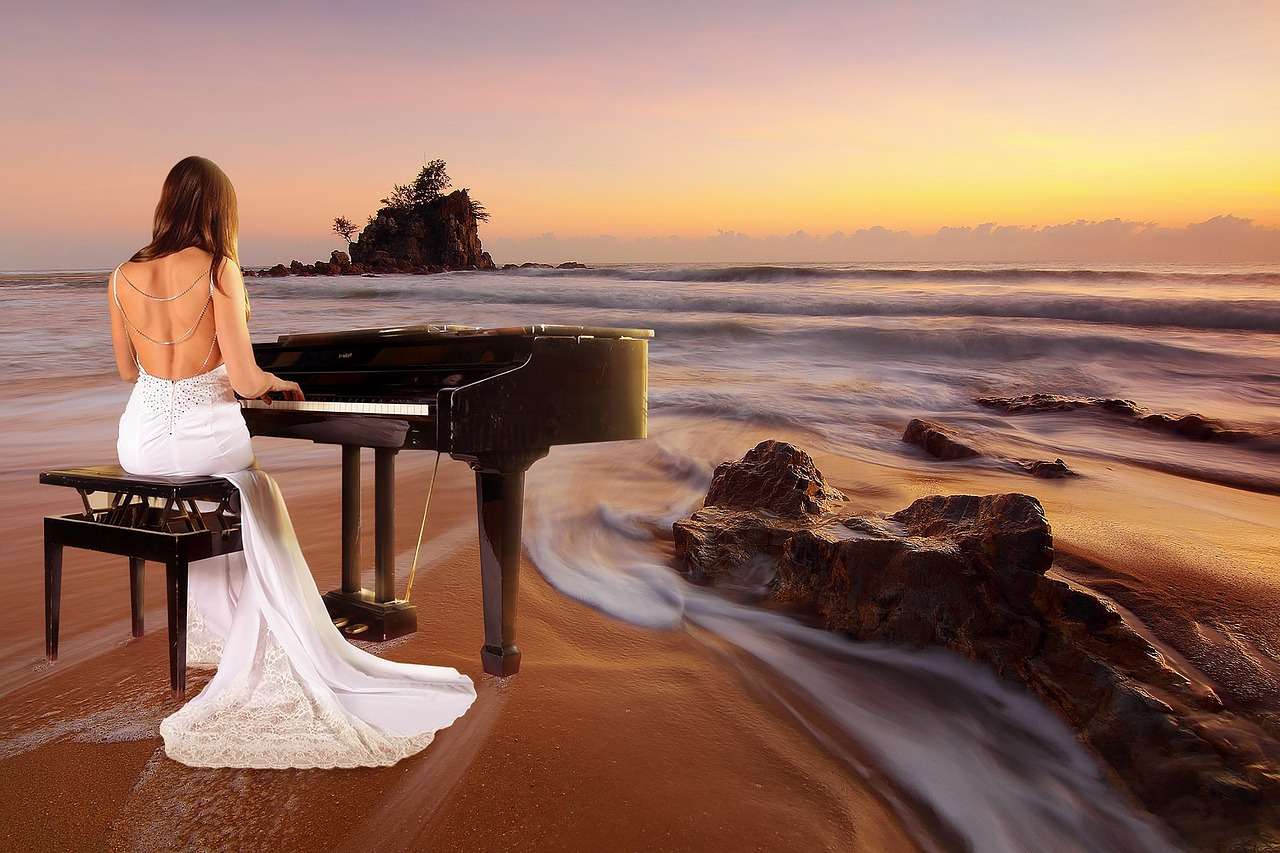 Pianista de praia quebra-cabeças online