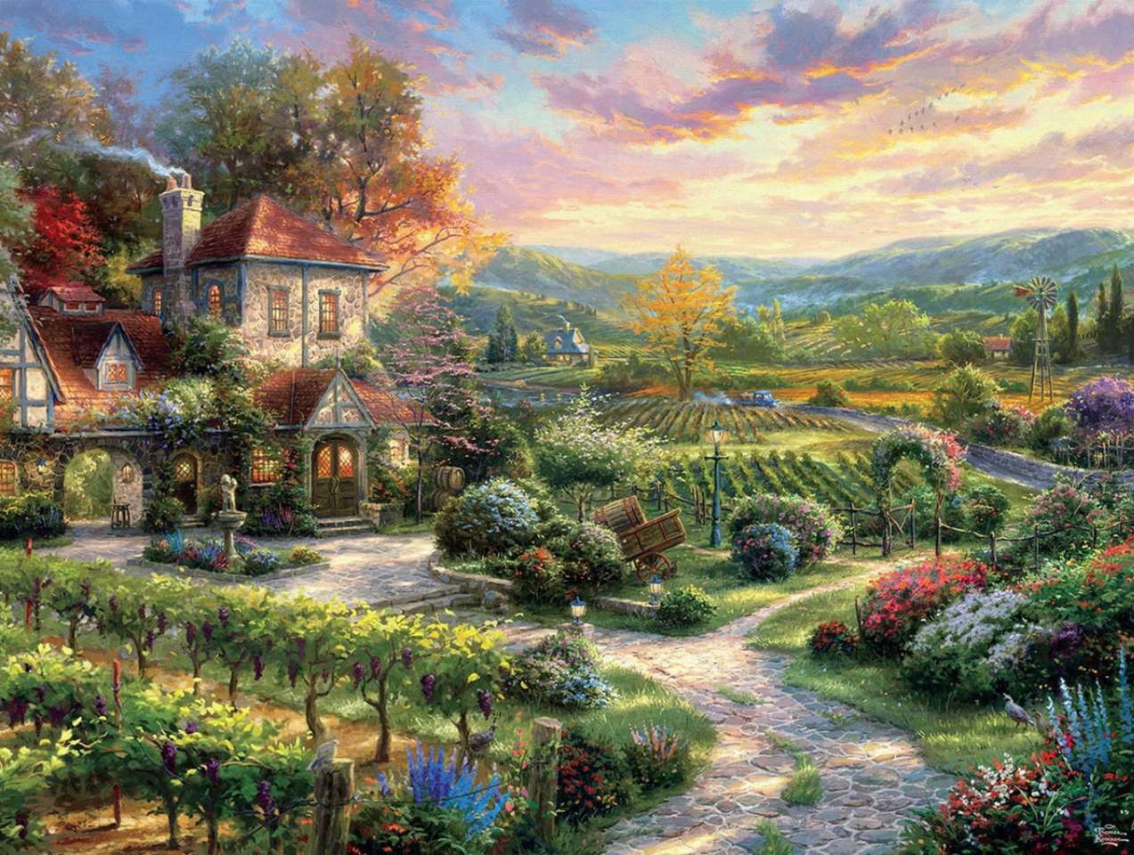 Uma pequena vinha por uma bela casa de campo puzzle online