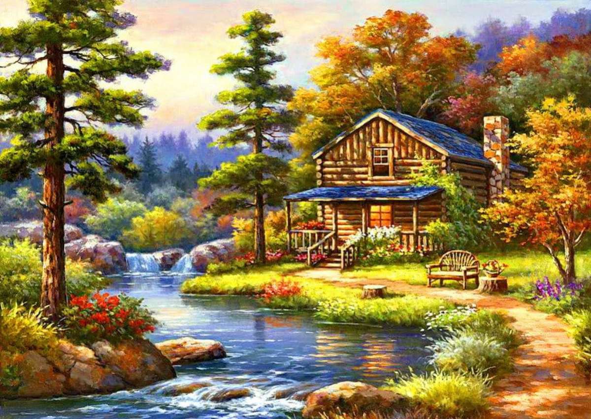 Paradise in the countryside, a stream, silence, peace, no fairy tale jigsaw puzzle online