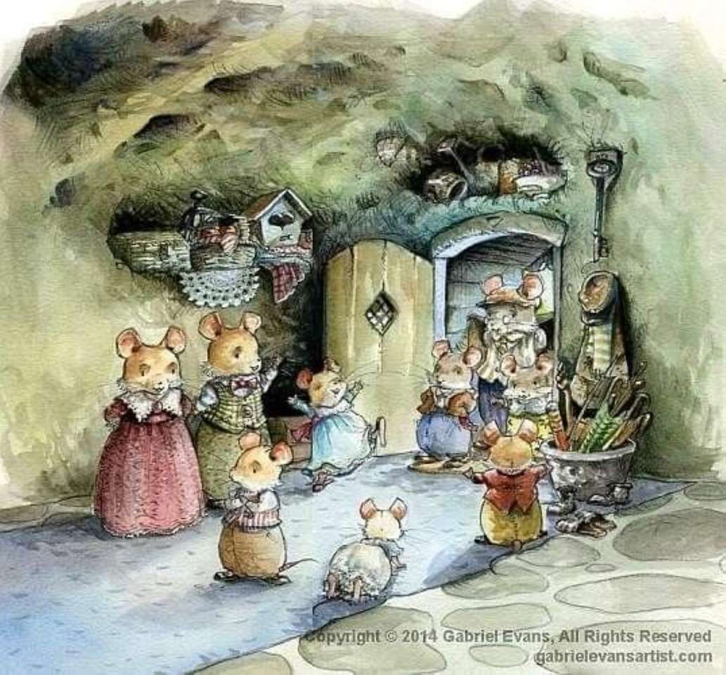 familia de șoareci primește oaspeți puzzle online