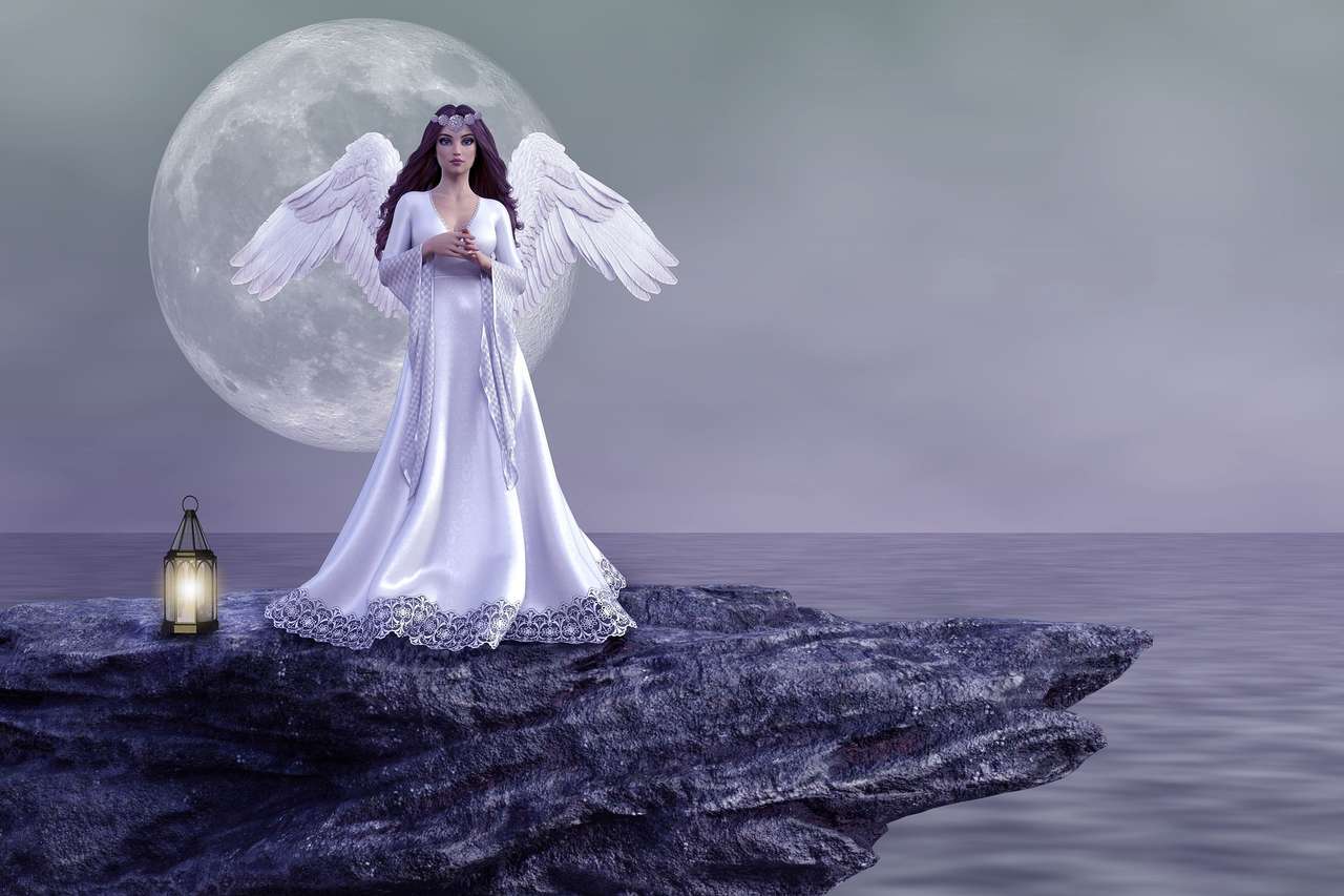 Angel on the rock jigsaw puzzle online