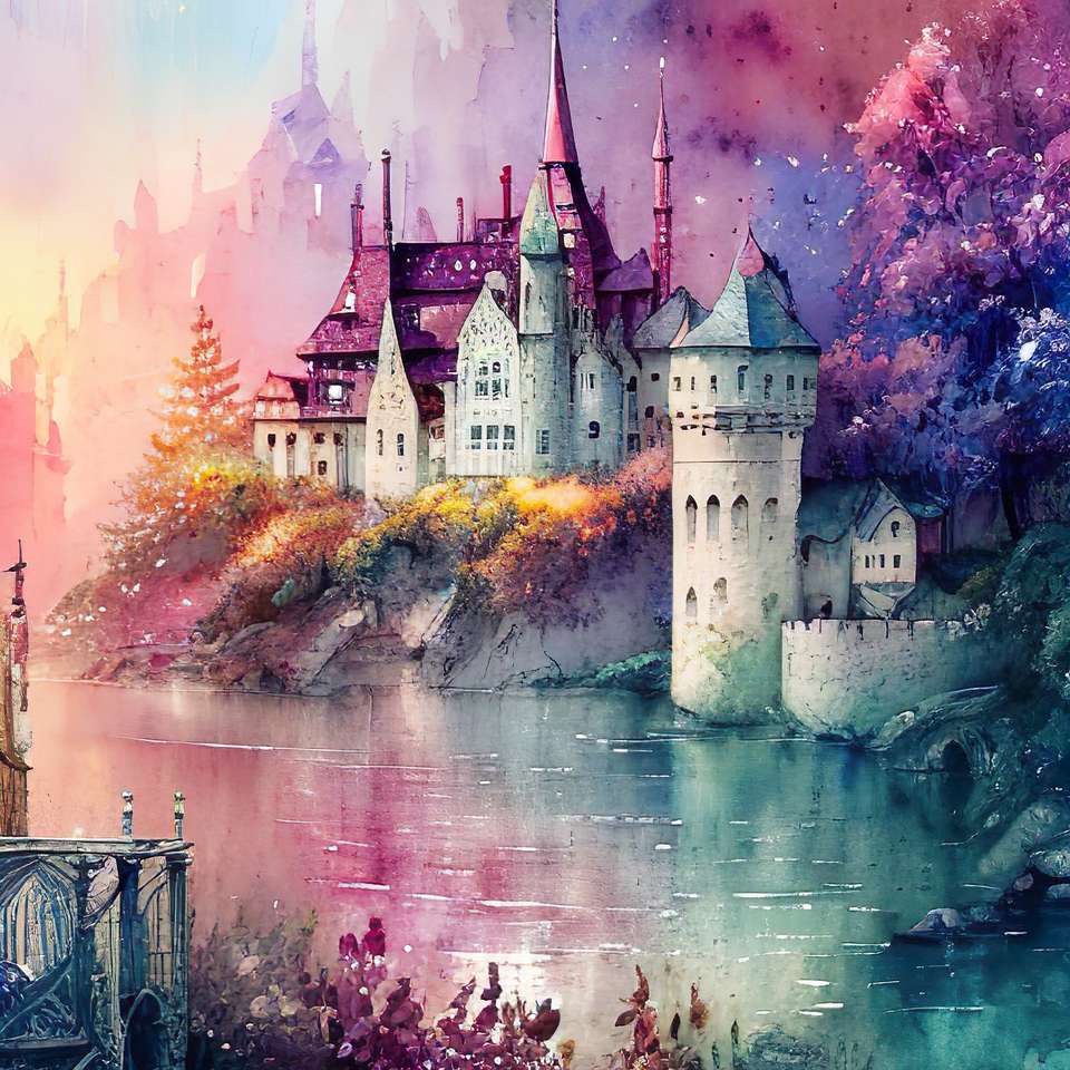 Um castelo de conto de fadas puzzle online