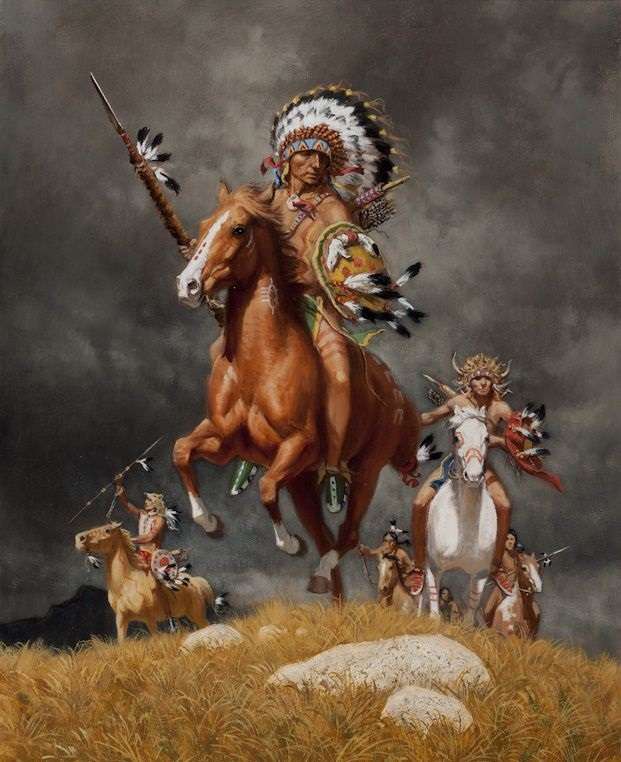 Comanche-Indianer Puzzlespiel online